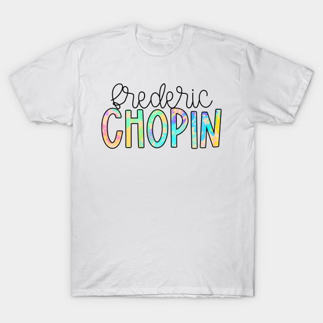 Frederic Chopin Neon Splatter T-Shirt by broadwaygurl18